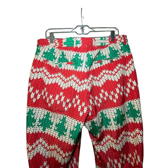 Shinesty Christmas Knit Print Pants Red Green White Holiday Ugly Christmas - Picture 4 of 8